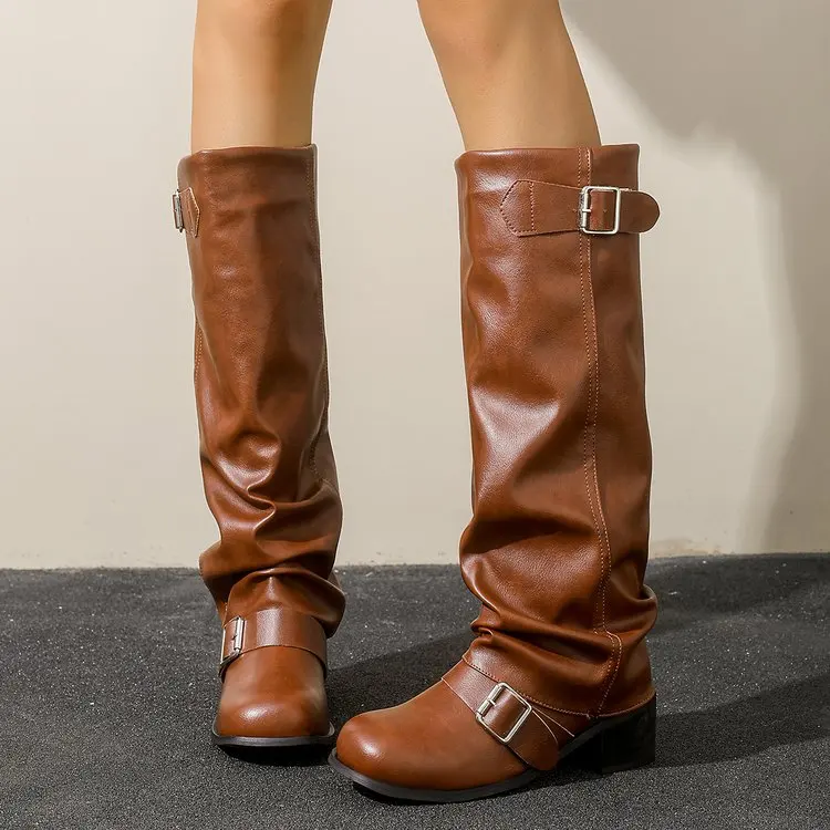 Damskie, nowe, jednokolorowe,  – Women'S Fashion Knee High Boots recenzja i cena